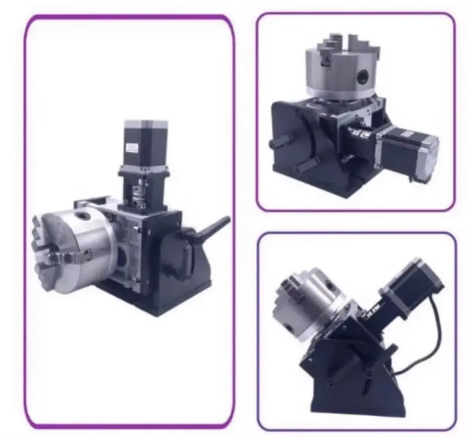 TEBAK CNC Automatic Rotary D80 D100 D125 D160mm Rotary Chuck Laser Marking Machine for Round Cylinder Products Engraving Welding