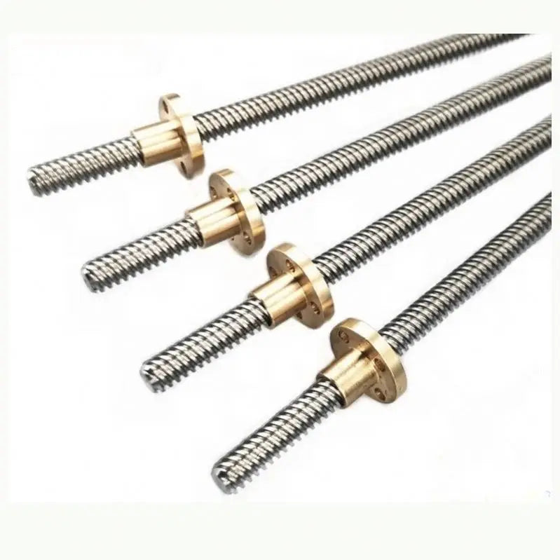 TEBAK W-08 C5 C7  8mm 110 200 400 500 600 1000mm T8 Trapezoidal Lead Screw with Brass Nut for Cnc Machine Stepper Motor