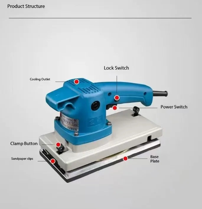 A Tebak Sandpaper Machine Flat Grinding Machine Small Handheld Woodworking Wall Sandpaper Flat Sander