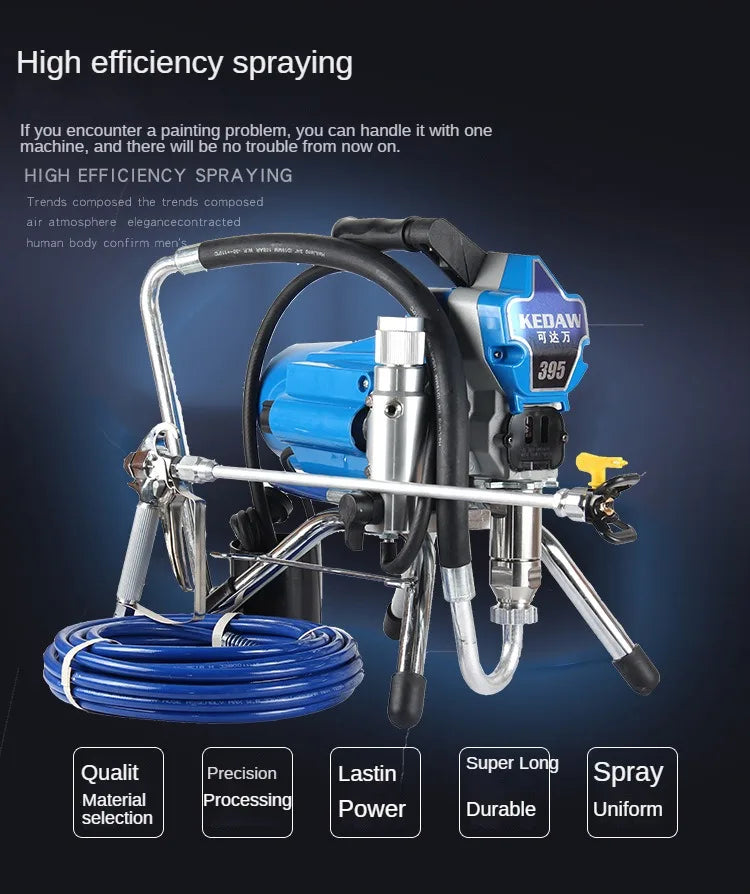 Electric High Pressure Airless Paint Sprayer 3000W Spraying Machine Waterproof Spray Painting Tools for Paint and Decorating
