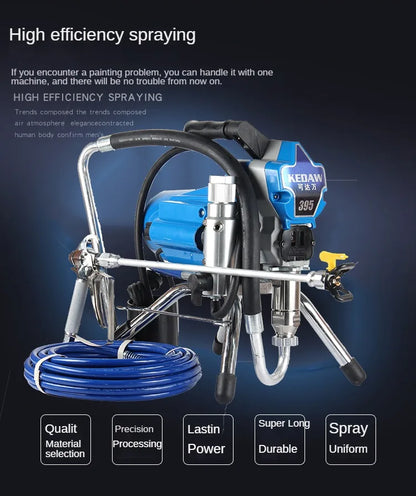 Electric High Pressure Airless Paint Sprayer 3000W Spraying Machine Waterproof Spray Painting Tools for Paint and Decorating