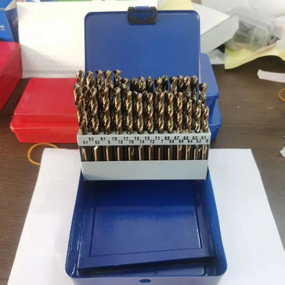 TEBAK M42 Cobalt Industrial Grade Titanium Coated HSS Twist Drill Bit Set Metal Hole Cutters for Stainless Steel Hard Metal