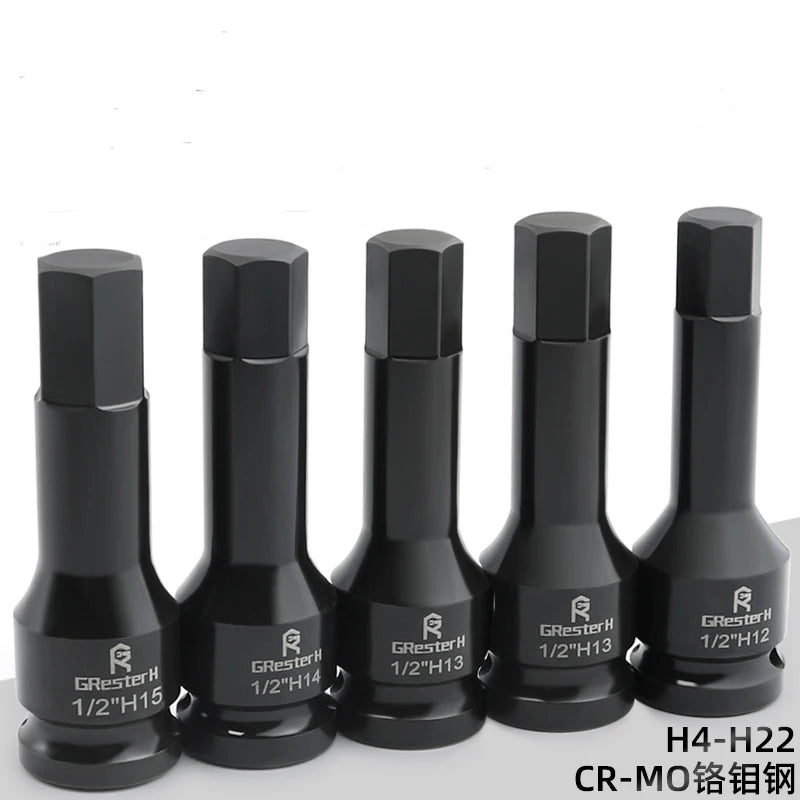 TEBAK 1pcs Metric 1/2 Inch Hexagon Screwdriver Bit Security Bit Set Hex Slotted Star Bit