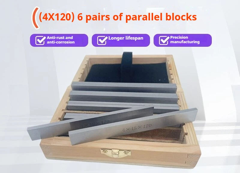 TEBAK Machine Tools 150x8.5mm 9pairs Precision Parallel Set Block Set Parallel Pad Gauge Block CNC Milling Pads