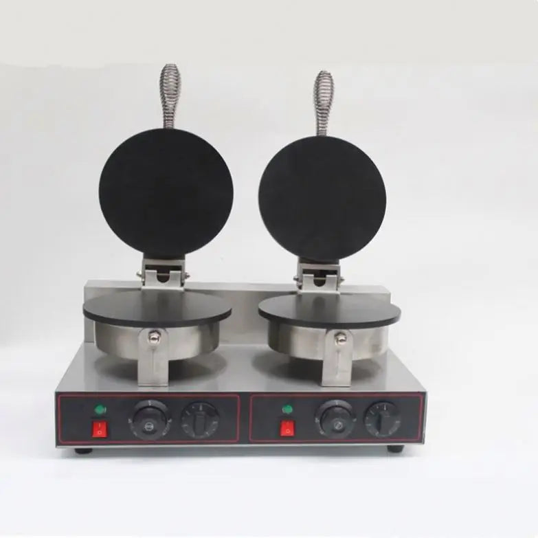 Commercial 2-Plate Cone Baker Ice Cream Waffle Cone Maker Multi Function Waffle Baker Suitable for Restaurants&Hotels
