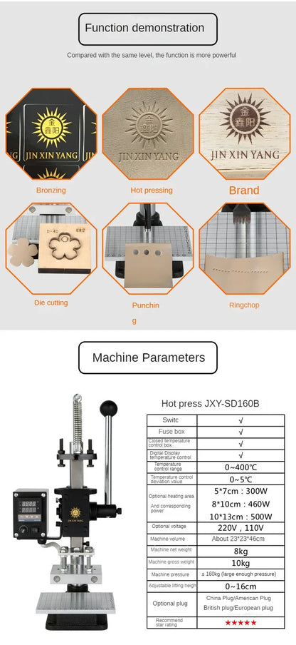 A TEBAK Manual Leather Paper Wood Machine Heat Press Machine Letters Hot Foil Stamping Machine