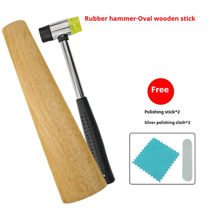 TEBAK Jewelry Round Wood Bracelet Steel Ring Mandrel Jewelry Making Measuring Tools Kits Bangle Stick Oval Wood Bracelet Mandrel