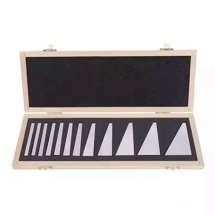TEBAK 10pcs Set Angle Block Set 1, 2, 3, 4, 5, 10, 15, 20, 25, 30 Precision +/- 20 Seconds, Machinist Tool Block Gauge Gage