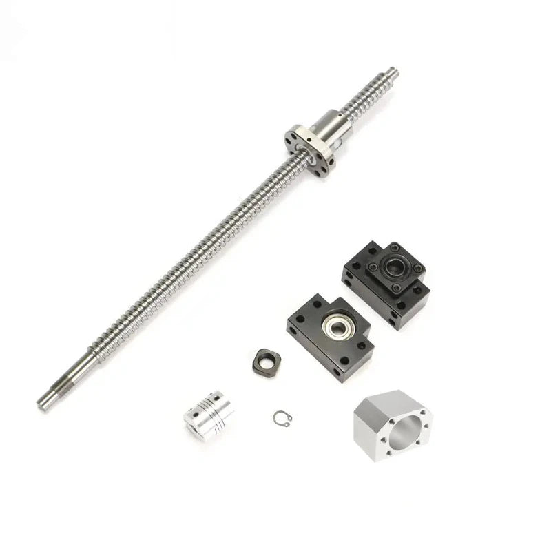 TEBAK  Ball Screw CNC Machine Parts Rotating Nut Ballscrews Supports Bearing Blocks D-04 SFU1204 SFU1605 Full Set Cnc Machine