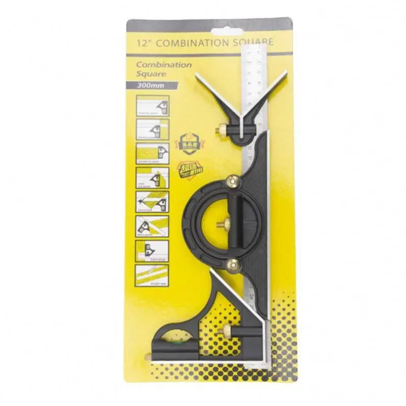 Stainless Steel Combination Tri-Square Set 300mm/12in Right Angle Ruler Combination Measuring Tool