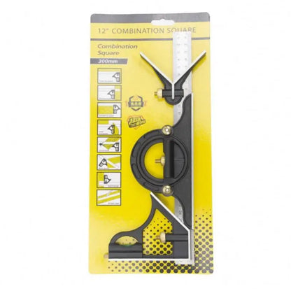 Stainless Steel Combination Tri-Square Set 300mm/12in Right Angle Ruler Combination Measuring Tool