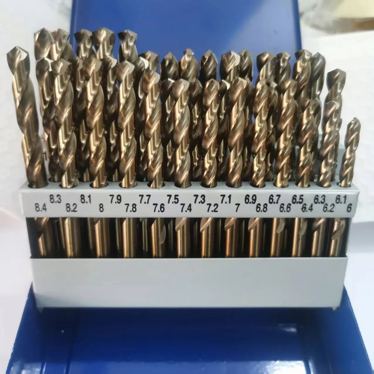 Iron Box 19PCS Din338 1.0-10mm M35 HSS Roast Yellow Cobalt Twist Drill Bit for Stainless Steel and Hard Metal Steel Drilling