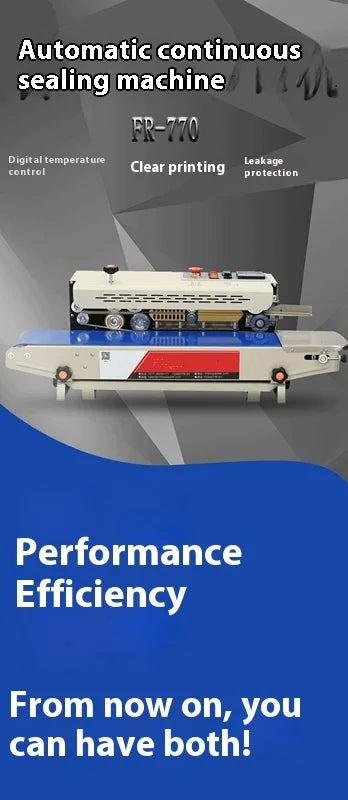 TEBAK Date Printed Automatic Vertical Continuous Plastic Sealer Machine Bag Sealing Machine for Plastic Bags