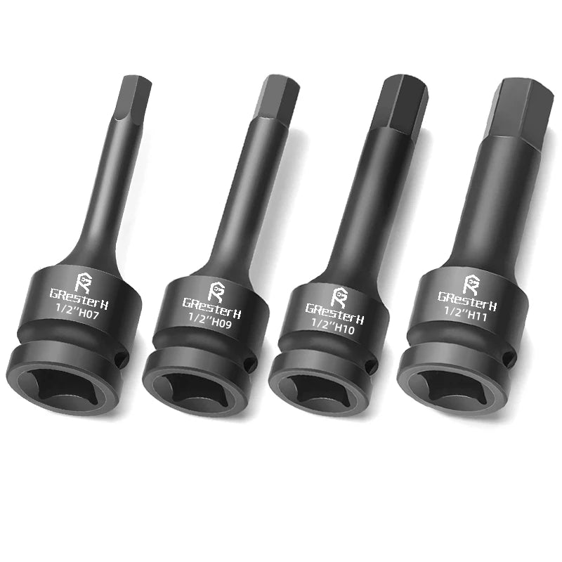 TEBAK 1pcs Metric 1/2 Inch Hexagon Screwdriver Bit Security Bit Set Hex Slotted Star Bit