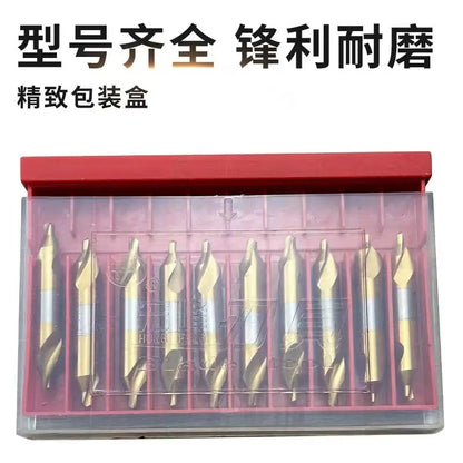 TEBAK 60-degree Angle High Speed Steel Center Drill Bits Kit Countersink Tools  Center Drill Bits Set for Lathe Metalworking