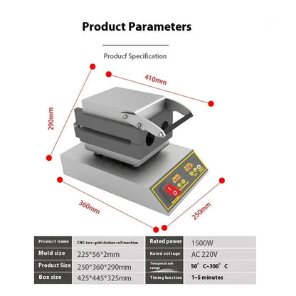 TEBAK Electric Mexico Chicken Wraps Toaster Barbecue Burrito Baker Machine Non-stick Chicken Meat Burrito Heating Roll Machine
