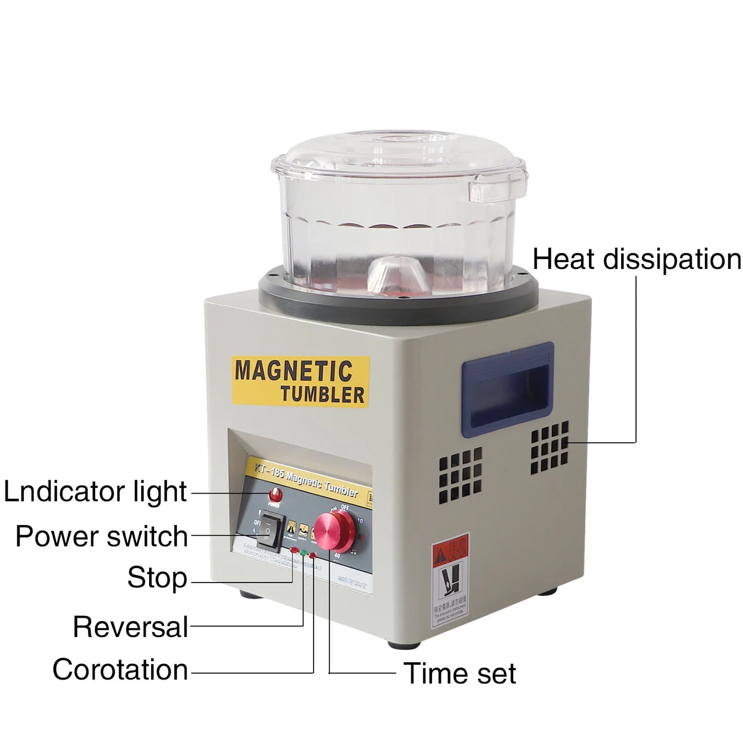 KT-185 Magnetic Tumbling Jewelry Cleaners Grinding and Polishing Machine Magnetic Tumbler Jewelry Polisher Polishing Machine