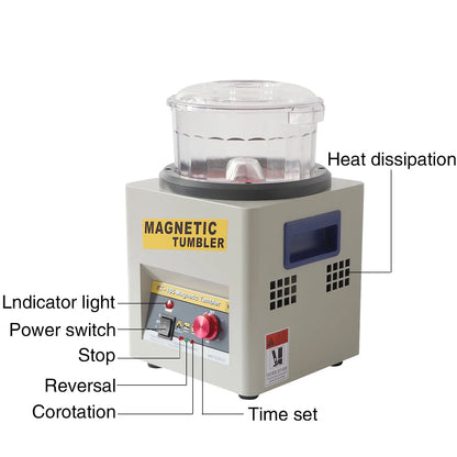 KT-185 Magnetic Tumbling Jewelry Cleaners Grinding and Polishing Machine Magnetic Tumbler Jewelry Polisher Polishing Machine