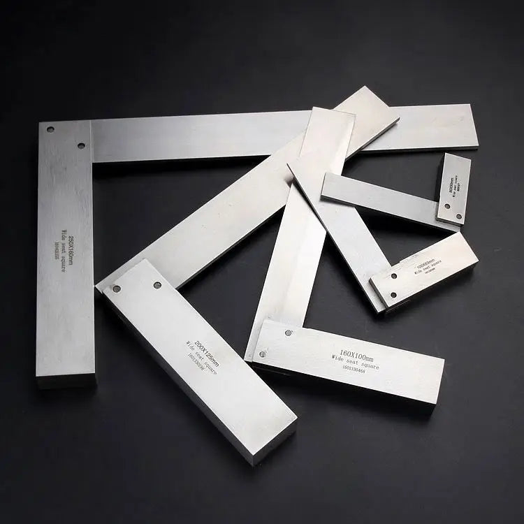 TEBAK Square Steel Machinist Ruler Precision Square Right Angle Measurement Woodworking Tool