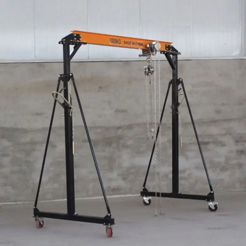 TEBAK Portable Single Girder Gantry Crane 0.5Ton 1ton 2ton Steel Movable Lifting Workshop Adjustable Height Gantry Cranes 1 Ton