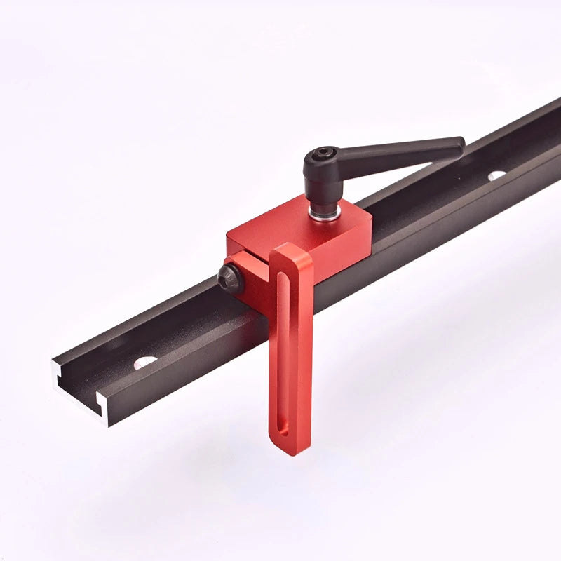 TEBAK W-105 30mm Woodworking Aluminium T Track Adjustable Scale Manual Flip Accurate Miter t Track Locator Sliding Brackets Stop