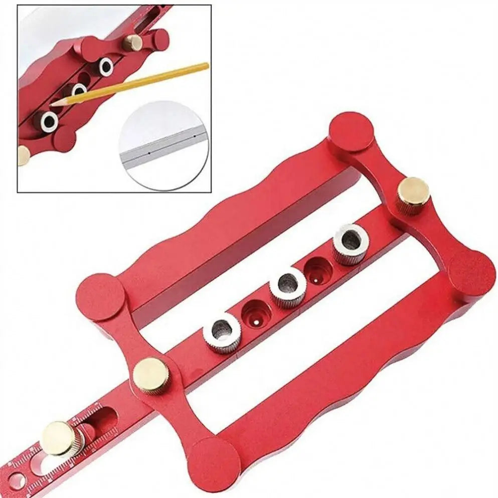 TEBAK Wood Working Tool Aluminum Dowel Jig Drill Guider Wooden Doweling Joinery for Panel Woodworking