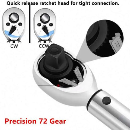 Tebak Cheap  Bicycle Torque Wrench Preset Adjustable Torque 1/4 2-24NM Ratchet Wrench Set Bicycle Repair Tool