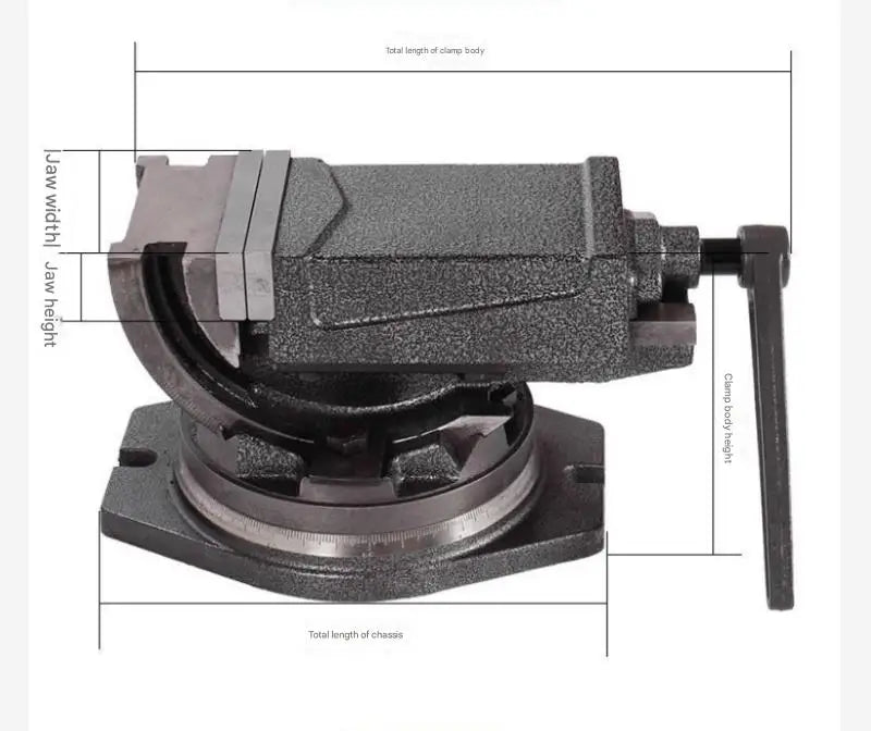 Precision Heavy-Duty 4 5 6 8 Inch Tiltable Angle Flat-nose Pliers Special Bench Vise Slope Vise for Milling Machine