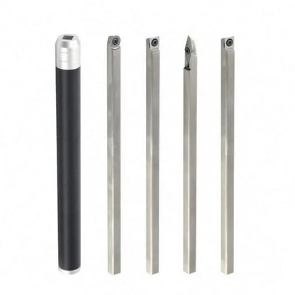 TEBAK Handle Wood Turning Tool Set Carbide Tipped Lathe Finisher/Rougher/Detailer/Hollower Tools Turning Set