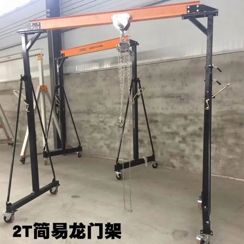 TEBAK Portable Single Girder Gantry Crane 0.5Ton 1ton 2ton Steel Movable Lifting Workshop Adjustable Height Gantry Cranes 1 Ton