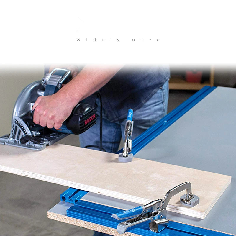 TEBAK W-06 Router Table 70mm Wide Blue Double Rail Aluminum T-track Woodworking Miter Jig Fixture Slot