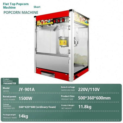 Red Roof Commercial Electric Pop Corn Making Maker Customized Popcorn Machine Popcorn Machine 8oz Kettle Popcorn Machine