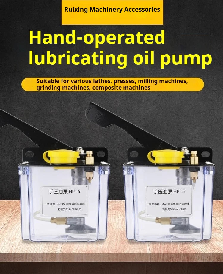Left Right Hand Valve 4/6mm Outlet Manual Hand Oil Pump for CNC Engraving Machine Oil Viscosity 32-150cst