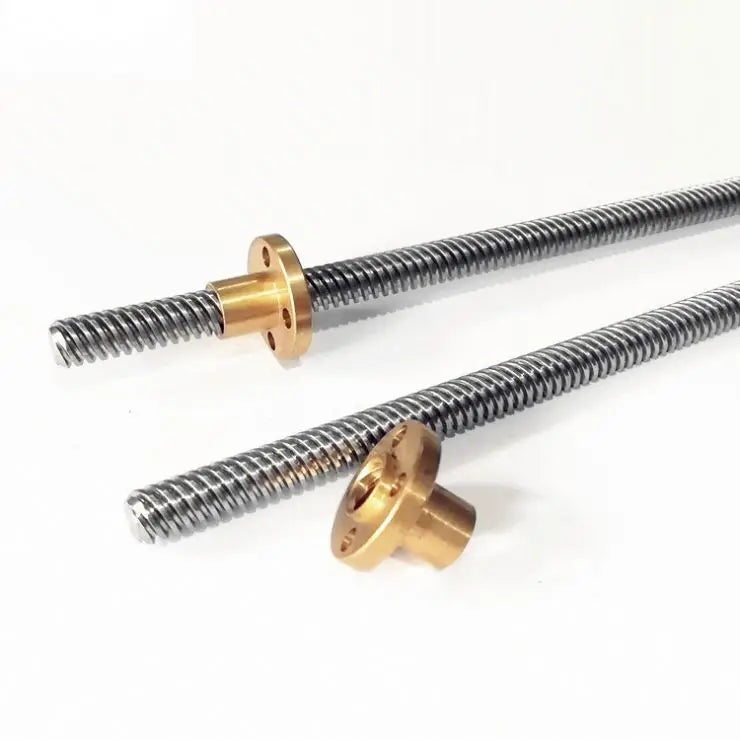 TEBAK W-08 C5 C7  8mm 110 200 400 500 600 1000mm T8 Trapezoidal Lead Screw with Brass Nut for Cnc Machine Stepper Motor