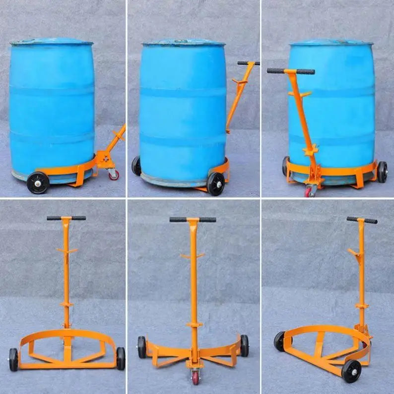 Factory Wholesale Low Tank Mechanical Oil Drum Truck Steel Model Moving Oil Drum Cart Drum Trolley