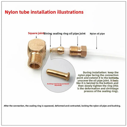 4mm & 6mm Brass Plastic Straight Pipe Fittings Compression Ferrule Tube Connector Lubrication Head Model Machine Tool Adapter