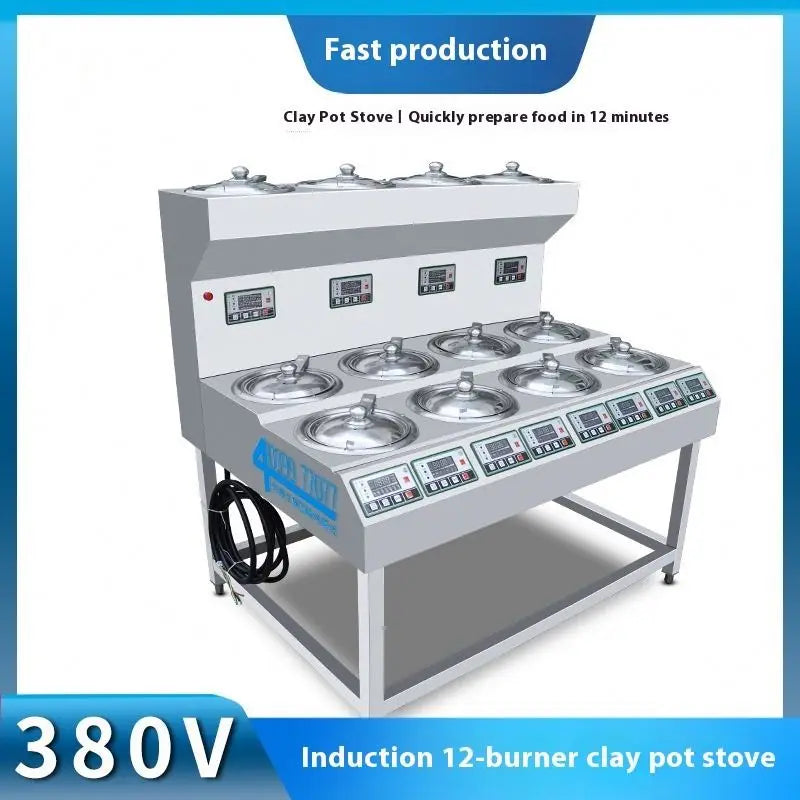 TEBAK Commercial Cooker Fully Automatic Kitchen Cooker 8 Head Electric Stove Double Layer Intelligent Multi Head Stove