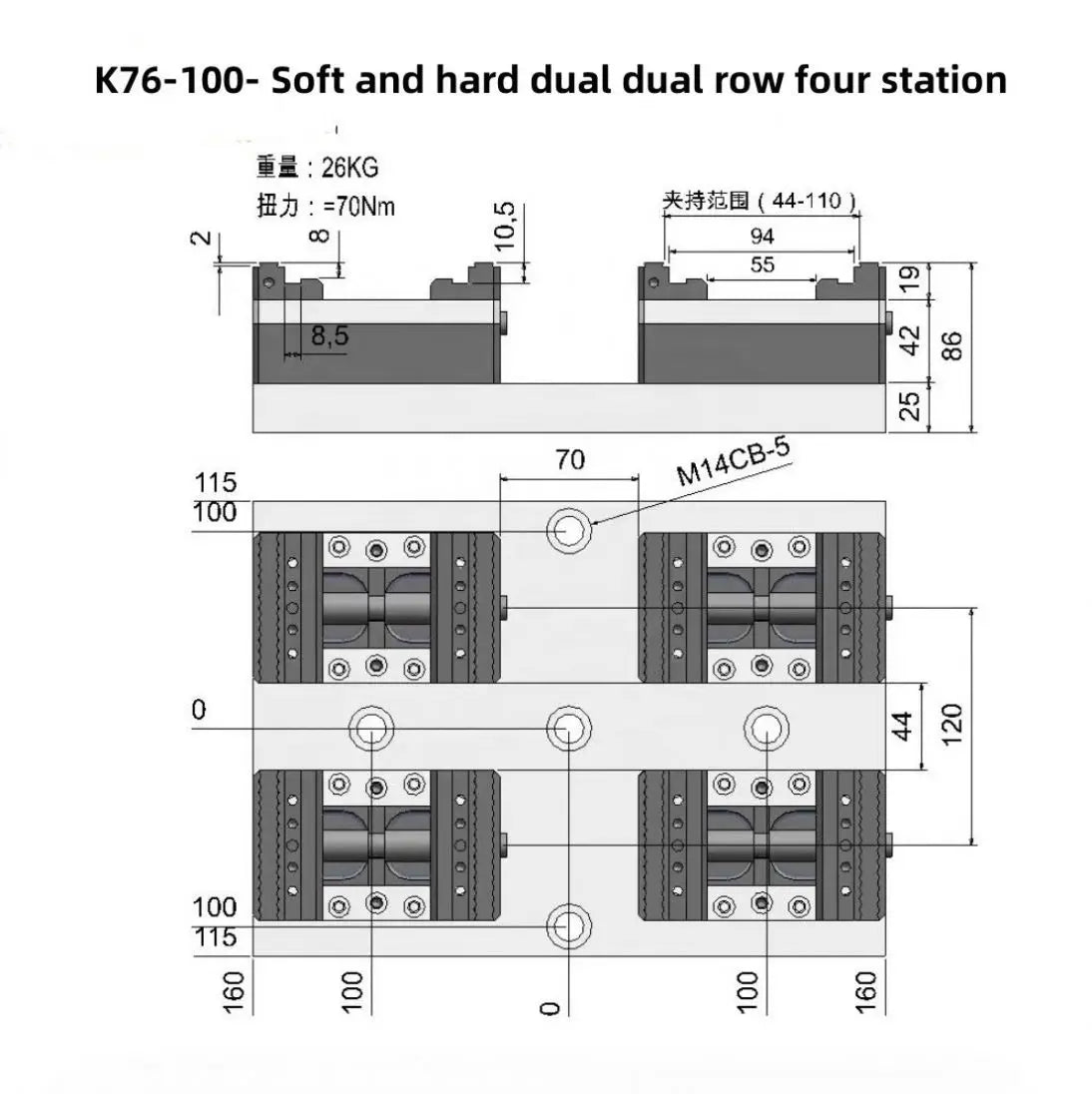 Wholesale Custom Multi Station Machining Center Workbench Vise Grip Rack Bench Vise by Side Fixed Base Quick Clamping Vise
