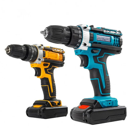 TEBAK Two-Speed Cordless Electric Power Tools 21V Three Function Impact Drill Brush Battery Impact Drill Electric Screwdriver