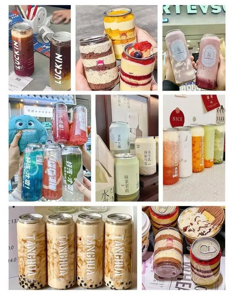 TEBAK Commercial Automatic Plastic Custom Beverage Jar Bottle Beer Bubble Tea Intelligent Cans Seamer Sealing Canning Machine
