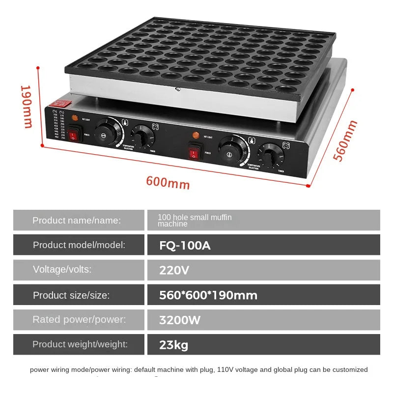 25pcs Electric Dutch Poffertjes Waffle Machine Small Round-Shape Mini Dutch Pancake Machine