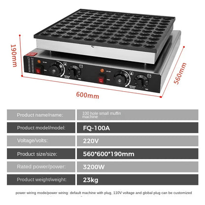 25pcs Electric Dutch Poffertjes Waffle Machine Small Round-Shape Mini Dutch Pancake Machine