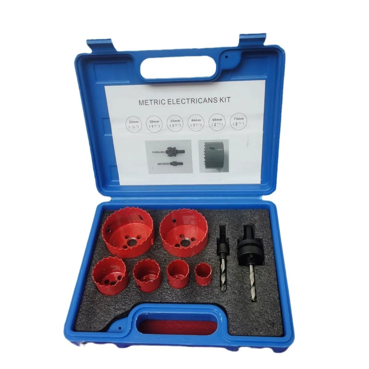 ANDUUK 13Pcs HSS Bi-Metal Hole Saw Set in Blue Plastic Box for Metal Wood Plastic