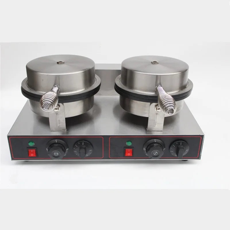 Commercial 2-Plate Cone Baker Ice Cream Waffle Cone Maker Multi Function Waffle Baker Suitable for Restaurants&Hotels