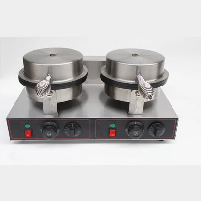 Commercial 2-Plate Cone Baker Ice Cream Waffle Cone Maker Multi Function Waffle Baker Suitable for Restaurants&Hotels