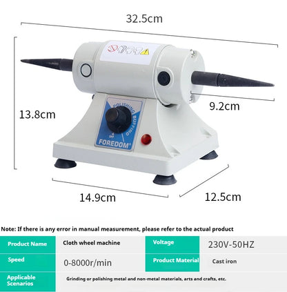 TEBAK Jewelry Making Tools Buff Polishing Machine Double-Head Tabletop Grinder Buffing Wheel Jewelry Polishing Machine