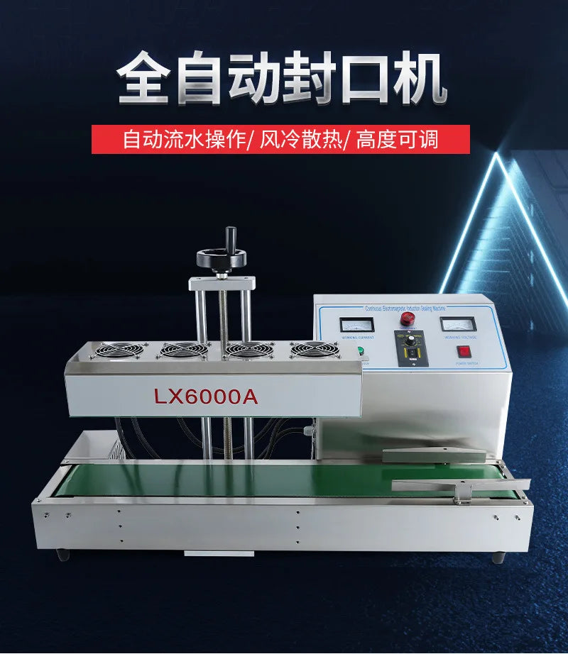TEBAK LX6000A Automatic Continuous Sealing Machine Bottle Sealer Honey Plastic Bottle Jar Cap Aluminum Foil Induction Machine