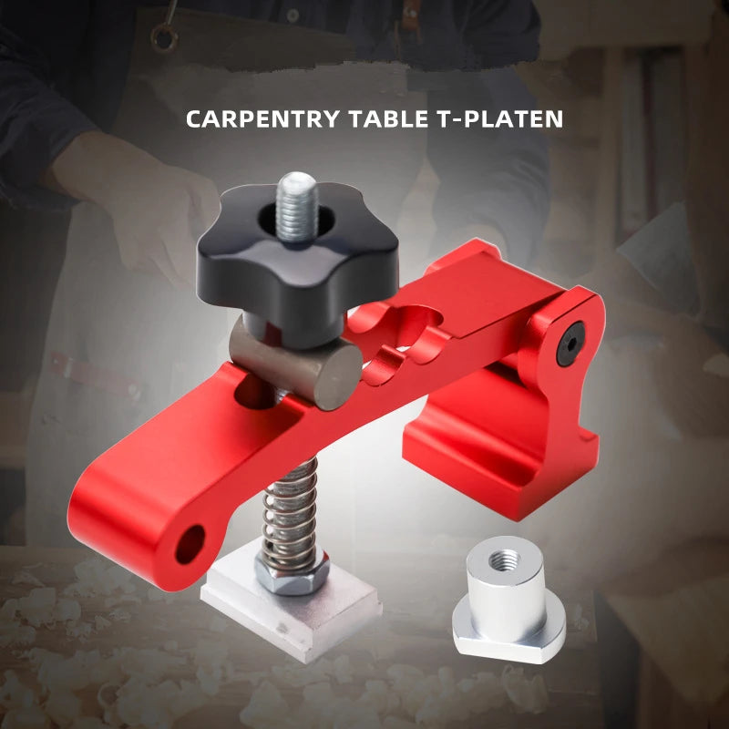 TEBAK W-26 T Tracks Woodworking Height Adjustable Aluminum Hold Down Jig Quick Lock Clamp