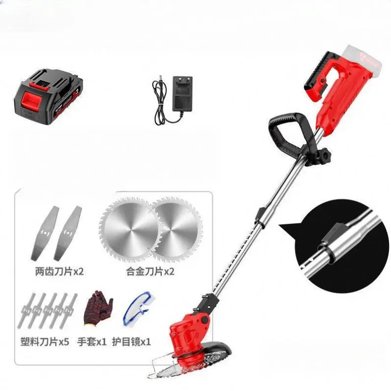 TEBAK Electric Lawn Mower Handheld Lithium Garden Trimmer Rechargeable Lawn Mower Household Lawn Mower Multifunctional Weeder