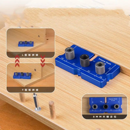 TEBAK W-136 Woodworking  Three in One Circular Wooden Tenon Panel Furniture Auxiliary Drilling  Tool Woodworking Pocket Hole Jig